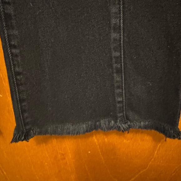 Sz 3 Tinseltown Flared Jeans Black Dark Wash Stretch Frayed Hem 5-Pocket Denim - Picture 4 of 12